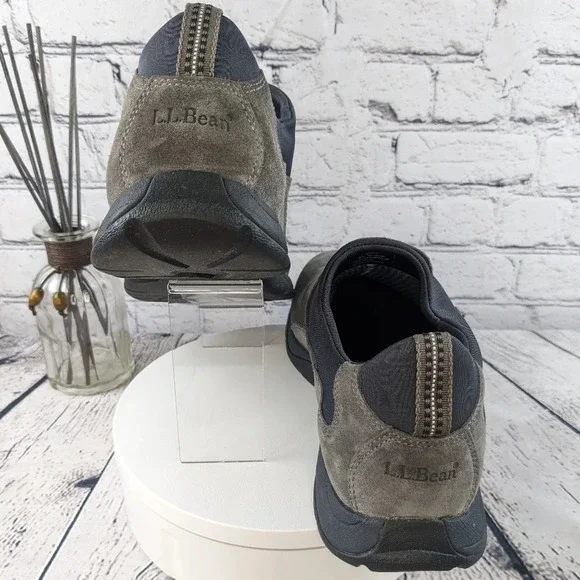 LL Bean Casual Slip on Loafer Shoe Mens Size 9.5M Gray Suede - Picture 4 of 7